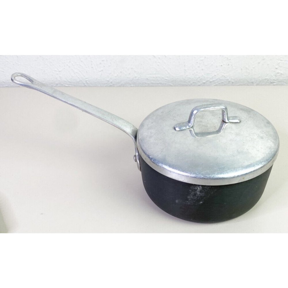 VTG Magnalite 1 Quart Saucepan Pot Aluminum w/ Lid 2 pc USA EUC